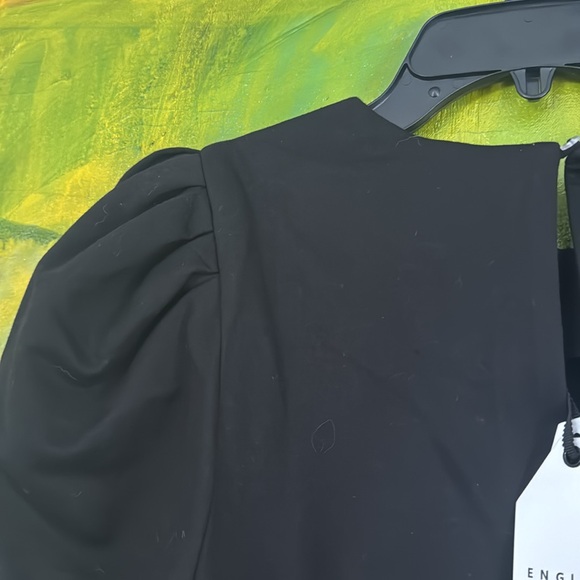 English Factory mixed media peplum puff sleeved top size small NWT - Picture 6 of 6